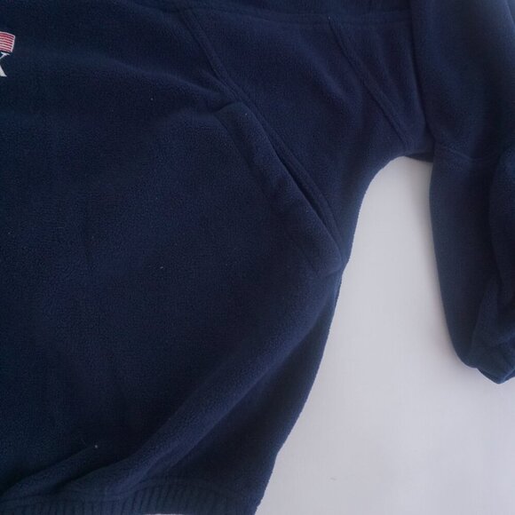 Vintage '90S SDI Military The Hawk Navy Half Zip Fleece Pullover Sweater XL - Picture 6 of 10